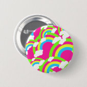 Badge Rond 5 Cm Motif arc-en-ciel rose chaud (Devant & derrière)