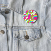 Badge Rond 5 Cm Motif arc-en-ciel rose chaud (En situation)