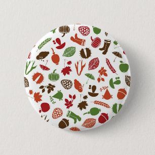 Badge Rond 5 Cm Motif automne