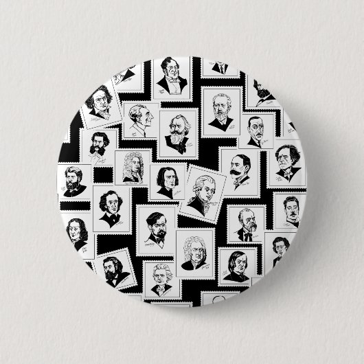 Badge Rond 5 Cm Motif avec portraits des plus grands compositeurs (Devant)