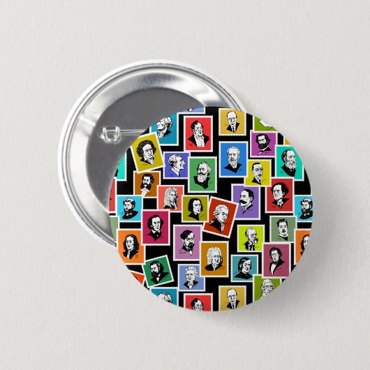 Badge Rond 5 Cm Motif avec portraits des plus grands compositeurs (Devant & derrière)