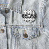 Badge Rond 5 Cm Motif baroque noir classique à customiser (En situation)