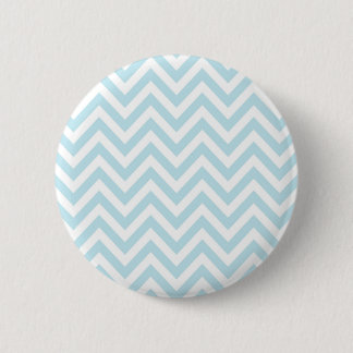 Badge Rond 5 Cm Motif bleu-clair et blanc de rayure de Chevron