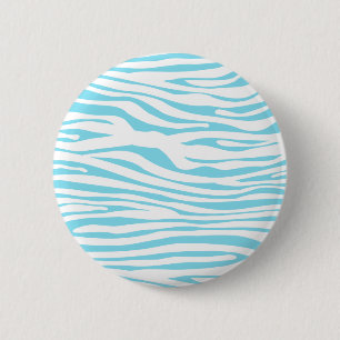 Badge Rond 5 Cm Motif bleu de rayure de zèbre