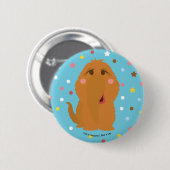 Badge Rond 5 Cm Motif Bleu Étoiles et Points de Snuffleupagus (Devant & derrière)