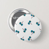 Badge Rond 5 Cm Motif Blue Cherry (Devant & derrière)