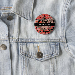 Badge Rond 5 Cm Motif camouflage rouge et marron Personnalisez vot