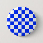 Badge Rond 5 Cm Motif chèque À damiers blanc bleu (Devant)