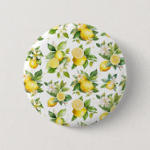 Badge Rond 5 Cm Motif citron, Fleurs de citron, Feuilles, Citrus (Devant)