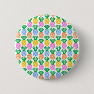 Badge Rond 5 Cm Motif coloré branché à ananas