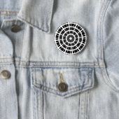 Badge Rond 5 Cm motif concentrique abstrait (En situation)