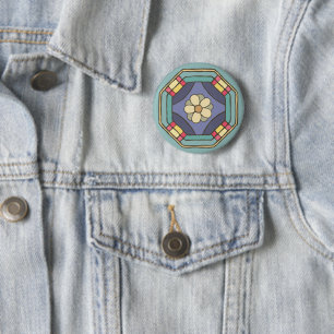 Badge Rond 5 Cm Motif coréen traditionnel