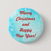 Badge Rond 5 Cm Motif Crystal Snowflakes (Devant)