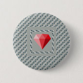 Badge Rond 5 Cm Motif dansant Illusion d'optique Rubis (Devant)