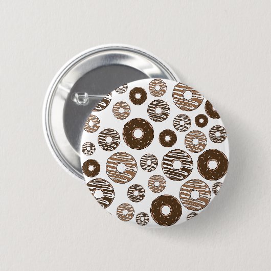 Badge Rond 5 Cm Motif de beignes, beignets de chocolat, beignets d (Devant & derrière)