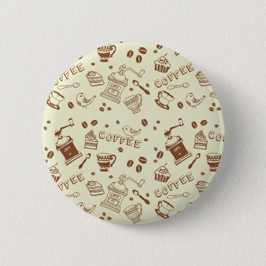 Badge Rond 5 Cm Motif de café (Devant)