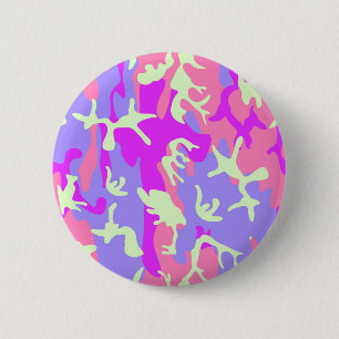 Badge Rond 5 Cm Motif de camouflage numérique très épais
