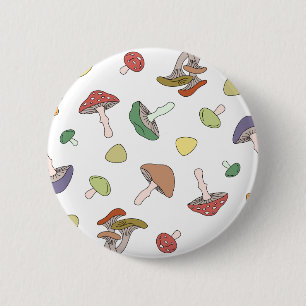 Badge Rond 5 Cm Motif de champignons