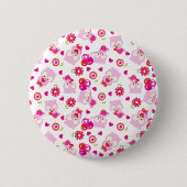 Badge Rond 5 Cm Motif De Chouettes, Chouettes Mignonnes, Chouettes (Devant)