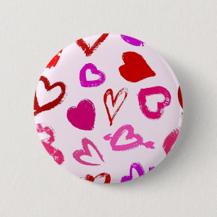 Badge Rond 5 Cm Motif de coeur