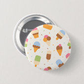 Badge Rond 5 Cm Motif de crème glacée, cône de crème glacée, Popsi (Devant & derrière)