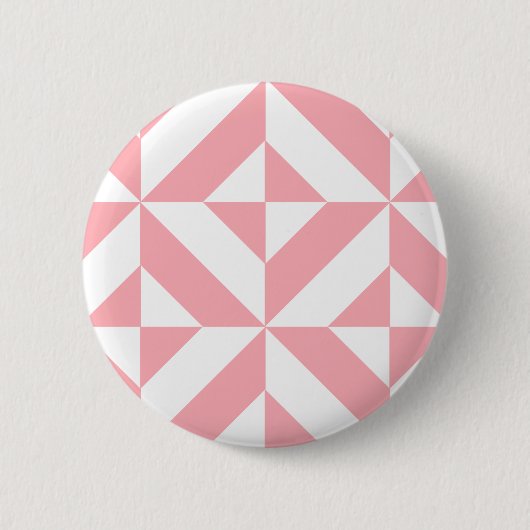 Badge Rond 5 Cm Motif de cube géométrique Melon rose (Devant)