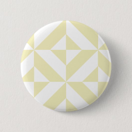 Badge Rond 5 Cm Motif de cube géométrique or pâle (Devant)