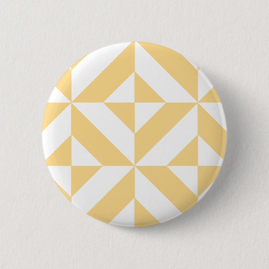 Badge Rond 5 Cm Motif de cube géométrique Pale Melon (Devant)