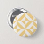 Badge Rond 5 Cm Motif de cube géométrique Pale Melon (Devant & derrière)