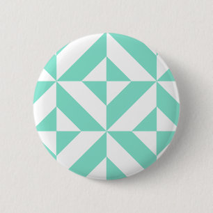 Badge Rond 5 Cm Motif de cube géométrique vert Seafoam