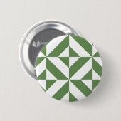 Badge Rond 5 Cm Motif de cube vert laiton foncé (Devant & derrière)
