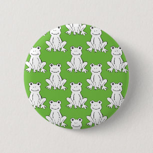 Badge Rond 5 Cm Motif de  de grenouille Motif vert mou