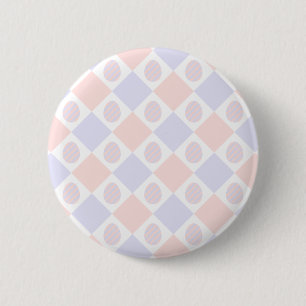 Badge Rond 5 Cm Motif de diamants de Pâques avec Oeufs décorés
