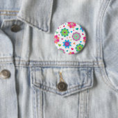Badge Rond 5 Cm Motif de fleurs (En situation)