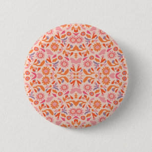 Badge Rond 5 Cm Motif de fleurs