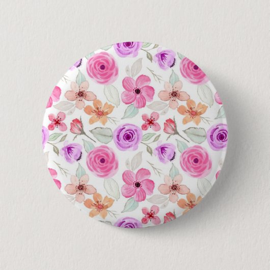 Badge Rond 5 Cm Motif de fleurs (Devant)
