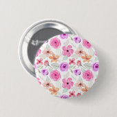 Badge Rond 5 Cm Motif de fleurs (Devant & derrière)