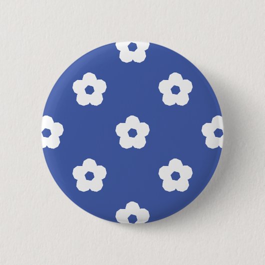 Badge Rond 5 Cm Motif de fleurs blanches (Devant)
