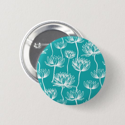 Badge Rond 5 Cm Motif de fleurs Lotus (Devant & derrière)