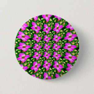 Badge Rond 5 Cm Motif de fleurs tropicales roses