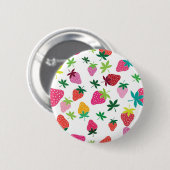 Badge Rond 5 Cm Motif de fraises (Devant & derrière)