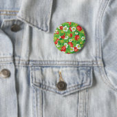 Badge Rond 5 Cm Motif de fraises (En situation)