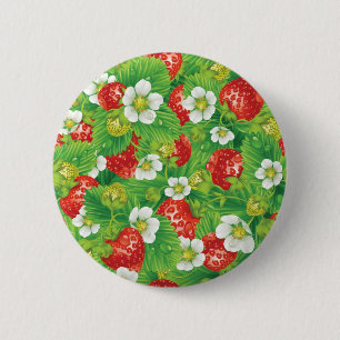 Badge Rond 5 Cm Motif de fraises