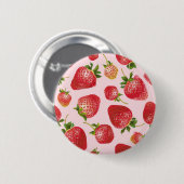 Badge Rond 5 Cm Motif de fraises (Devant & derrière)