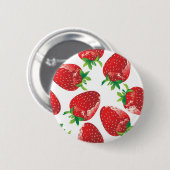 Badge Rond 5 Cm Motif de fraises (Devant & derrière)