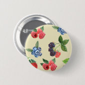 Badge Rond 5 Cm Motif de framboise d'aquarelle (Devant & derrière)
