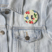 Badge Rond 5 Cm Motif de framboise d'aquarelle (En situation)
