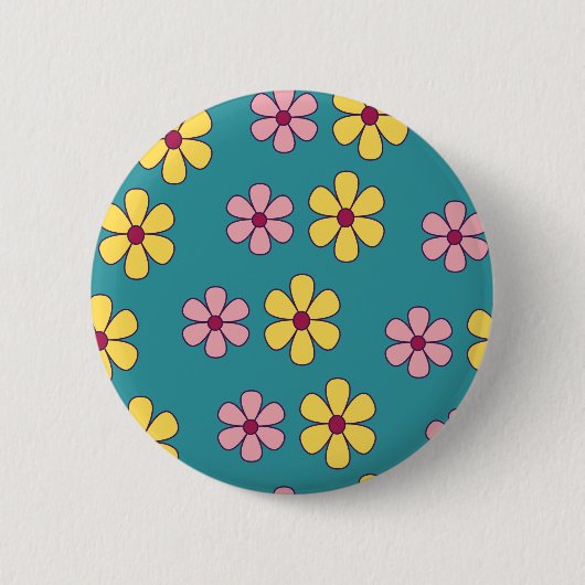 Badge Rond 5 Cm Motif de grandes fleurs mignonnes (Devant)