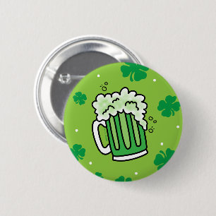 Badge Rond 5 Cm Motif de la bière verte de la Saint Patrick