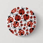 Badge Rond 5 Cm Motif De Ladybugs, Mignons Ladybugs, Red Ladybugs (Devant)